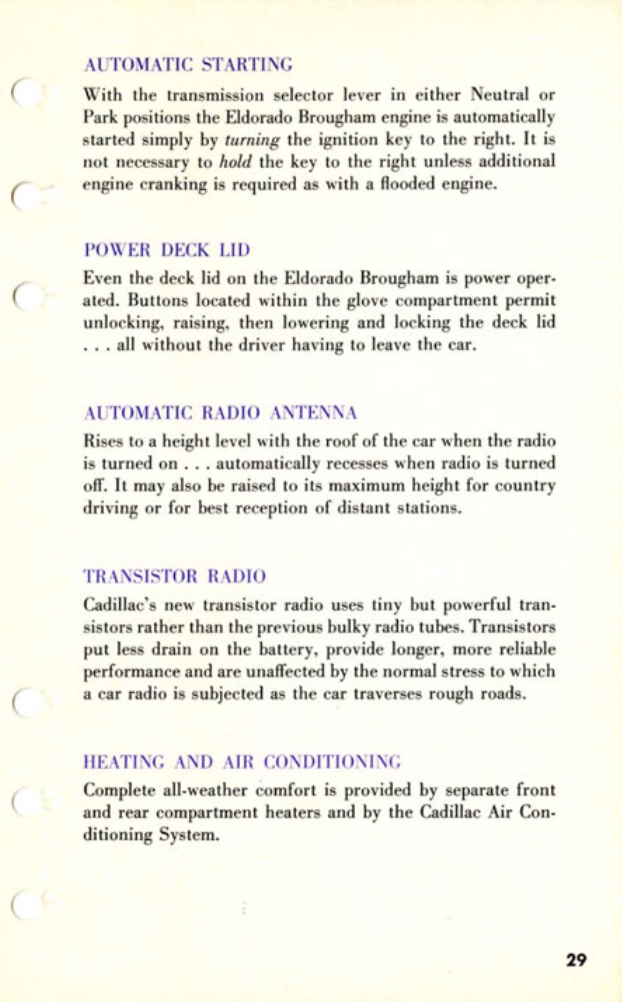 1957 Cadillac Eldorado Brougham Salesmans Data Book Page 17